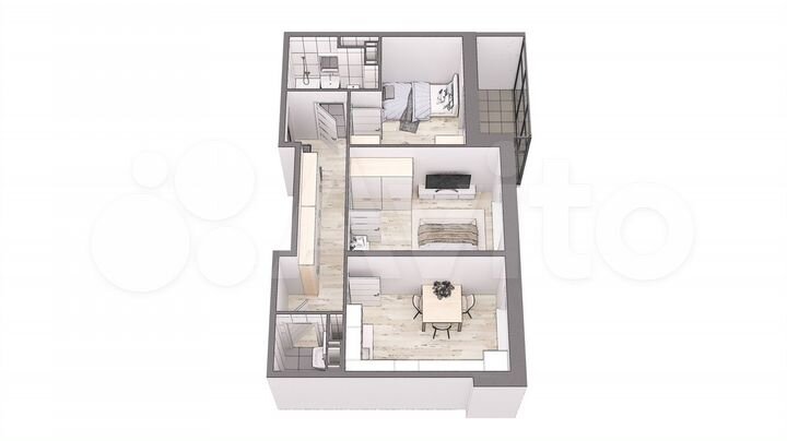 2-к. квартира, 49,2 м², 4/8 эт.