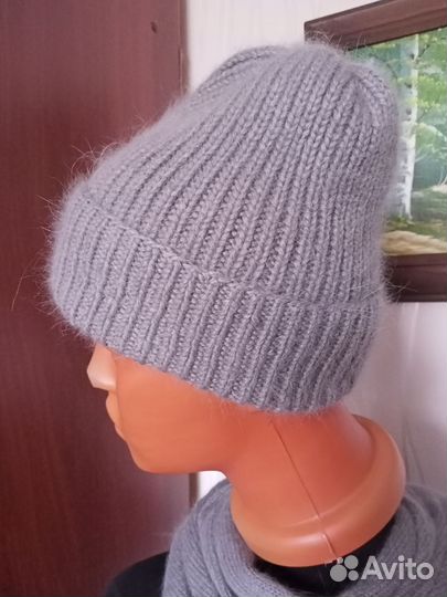 Шапка из пуха норки бини