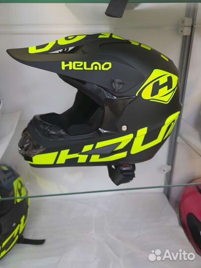 Мото шлем кроссовый эндуро черный матовый DOT