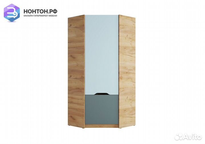 Шкаф угловой Rich дуб крафт золотой / мята / сумер