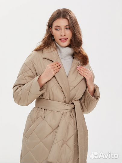 Стеганое женское пальто