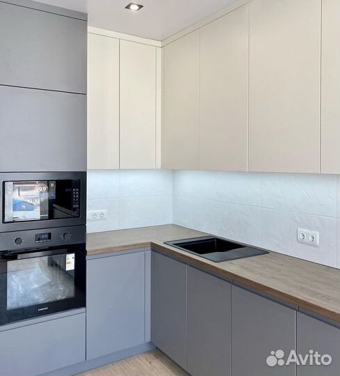 Кухонный гарнитур. Кухня без ручек ксп:21742