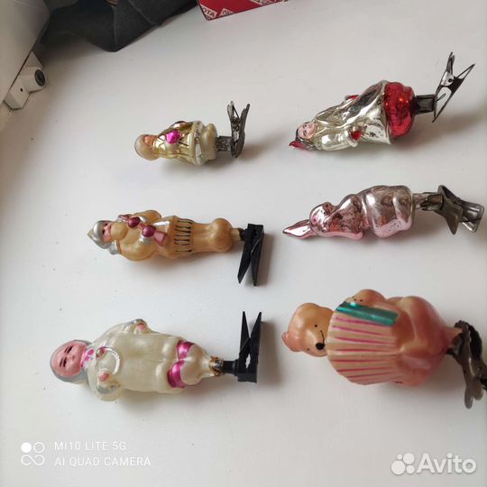 Елочные игрушки новогодние СССР на прищепке