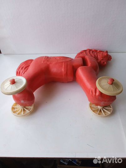 Игрушка Конь огонь каталка детская СССР