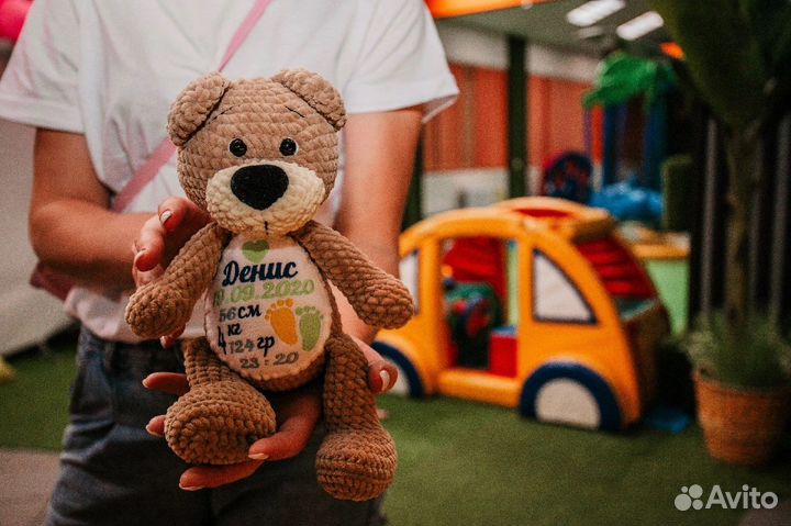 Мишка ручной работы именной