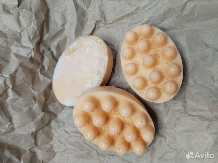 Массажное мыло с люфой ручной работы