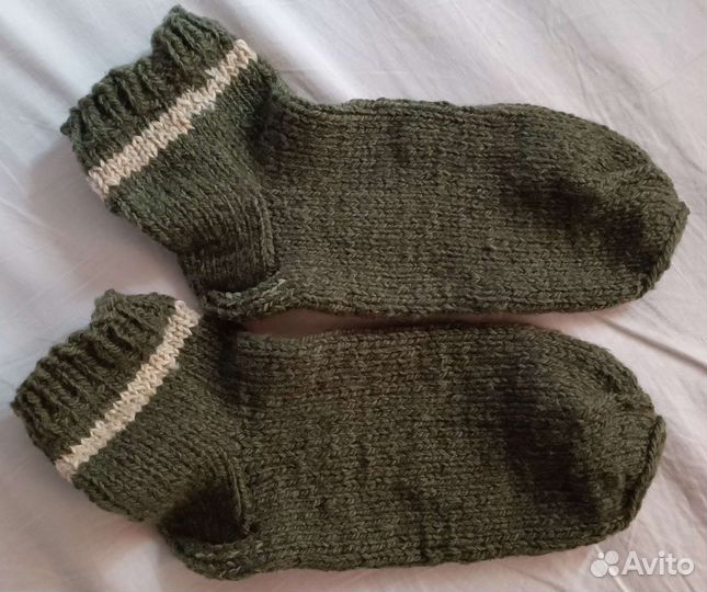 Мужские шерстяные вязаные носки ручной работы