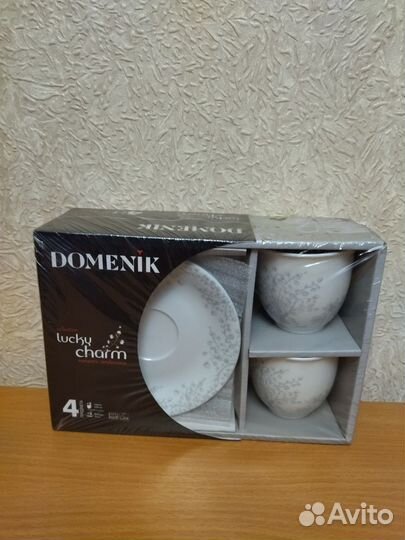 Чайная пара из фарфора, набор новый в упаковке