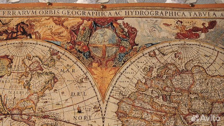 Карта настенная Гобеленовая Антикварная