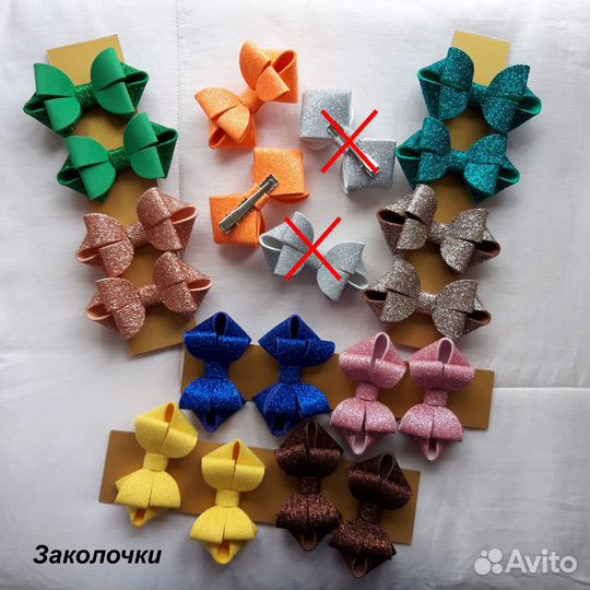 Резинки и заколочки бантики ручной работы фоамиран