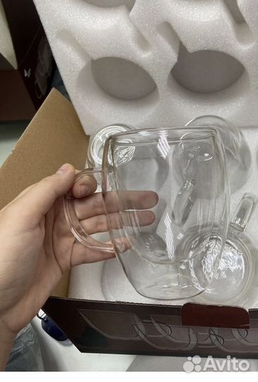 Стаканы с двойными стенками новые наборы по 4 шт