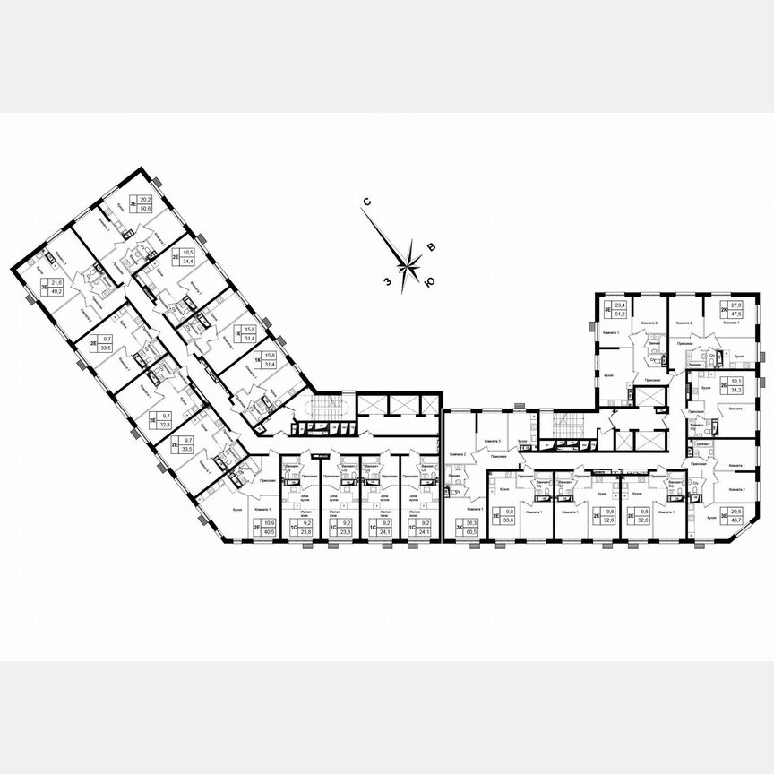 3-к. квартира, 60,5 м², 19/21 эт.