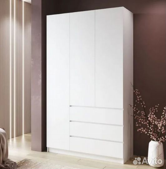 Шкаф распашной 1,2м Мадера белый