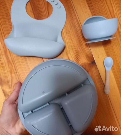 Набор детской силиконовой посуды для кормления