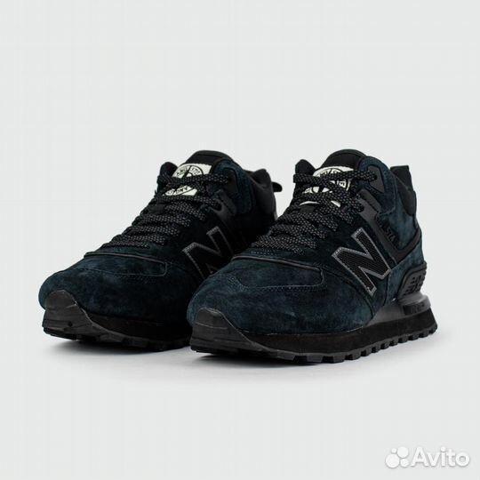 Кроссовки New Balance 574 Mid Navy Black with Fur