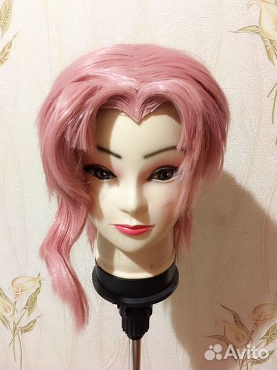 Парик розовый для косплея Какеина из JoJo