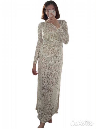 Платье миди кружевное