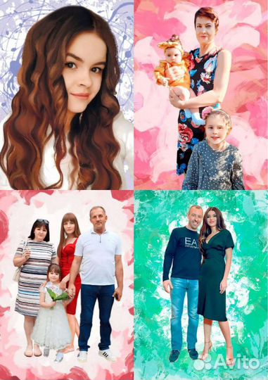 Портрет по фото на холсте