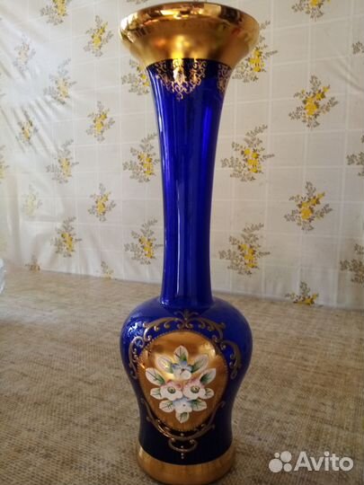 Ваза богемское стекло Чехословакия