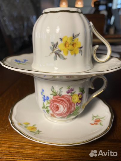 Чашка с блюдцем фарфор