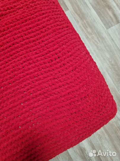 Плед из Alize Puffy Fine красный