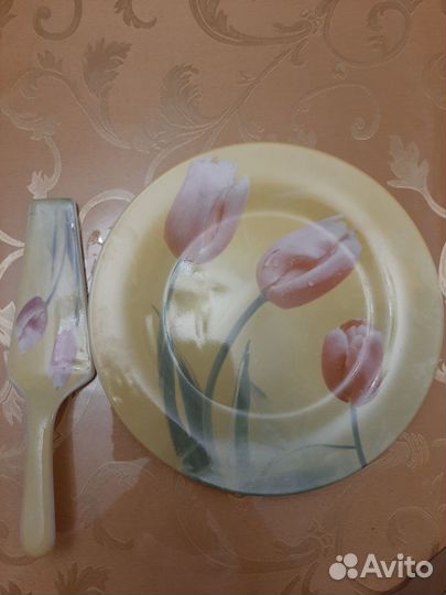 Набор для торта,тарелка,лопатка,тортница,блинница