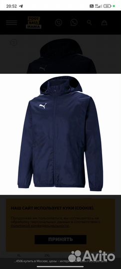 Куртка ветрозащитная Puma teamliga