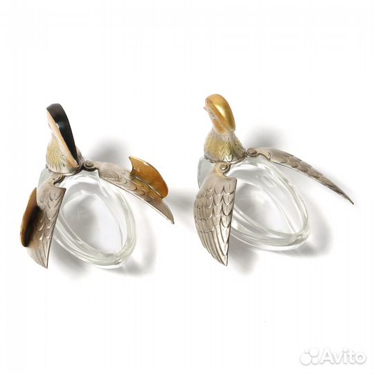 Солонка и перечница и 2 ложки для специй. Серебро