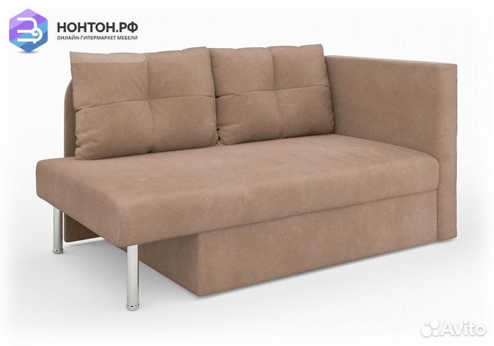 Диван выкатной Алиса велюр бежевый