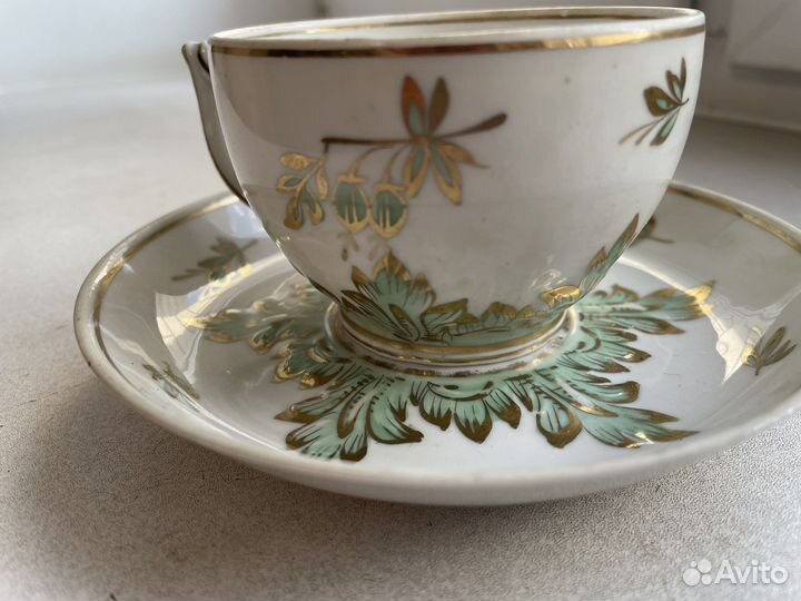 Лфз чайная пара фарфор позолота