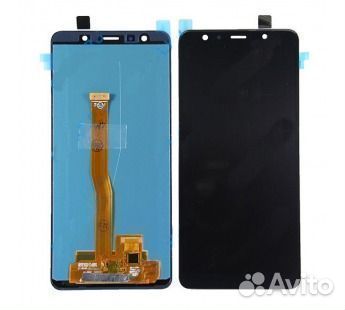 Дисплей для Samsung A750 в сборе Черный - (amoled)