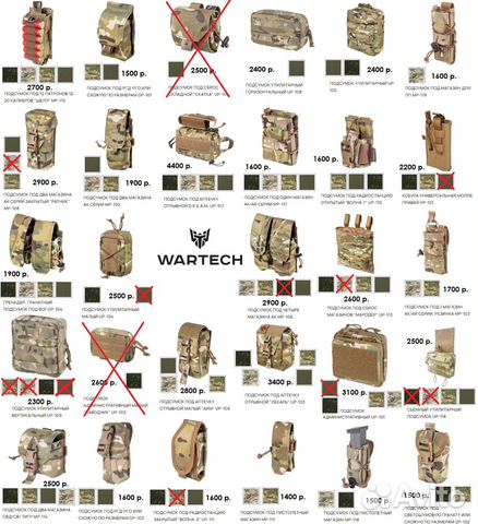 Подсумки комплект мох, мультикам (wartech) купить в Москве | Хобби и ...