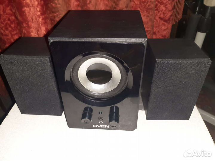 Деревянные колонки 2.1 sven c активным сабвуфером