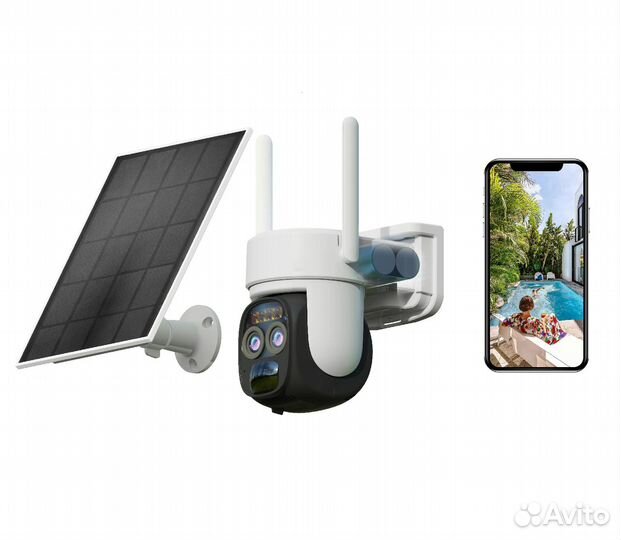 Двойная WI-Fi Камера на аккумуляторах с солнечной