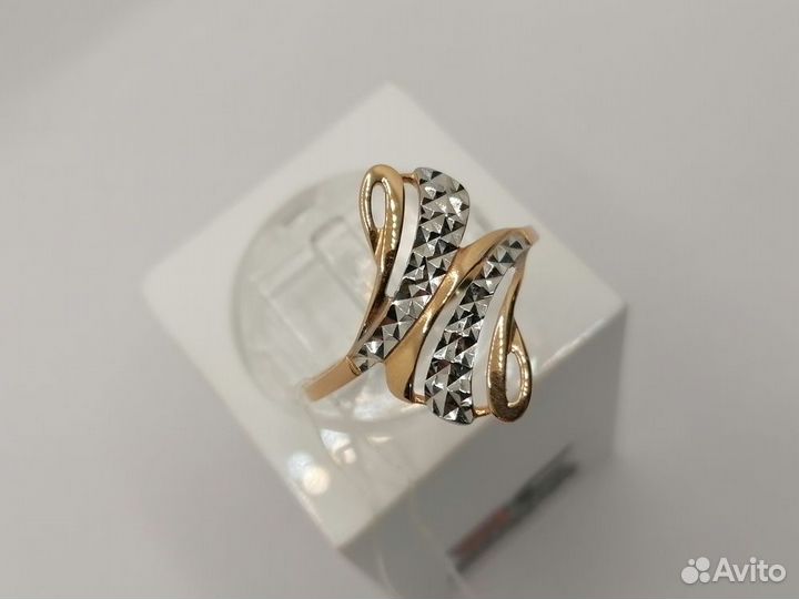 Золотое кольцо без камня 585* (Мармелад)