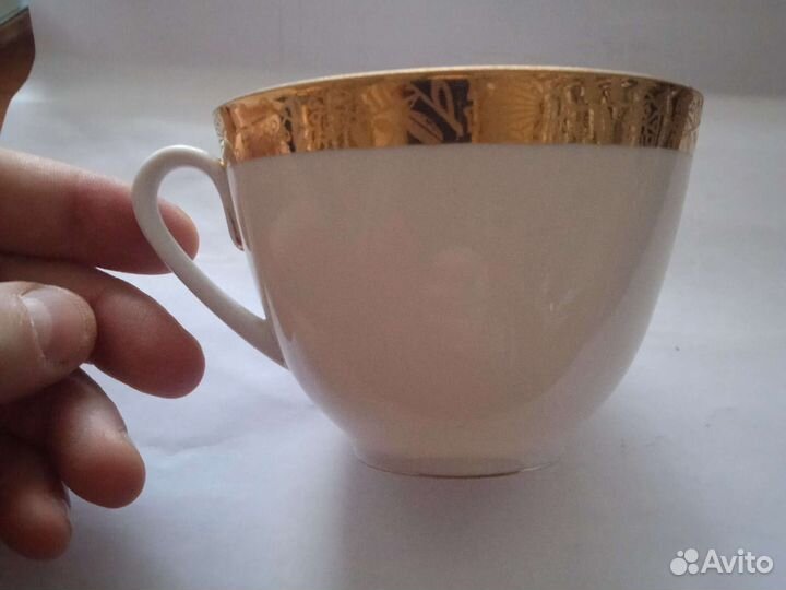 Кофейная пара, костяной фарфор, Чашка лфз 8 марта