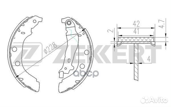 Колодки торм. бараб. задн. Peugeot 406 95- bk-4138