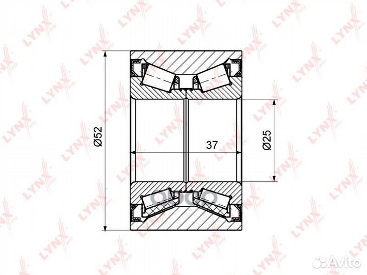 Подшипник ступицы задний (37x25x52) подходит дл