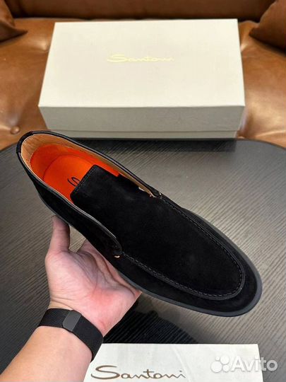 Лоферы мужские Santoni замша