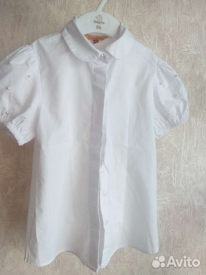 Блузка белая для девочек 122