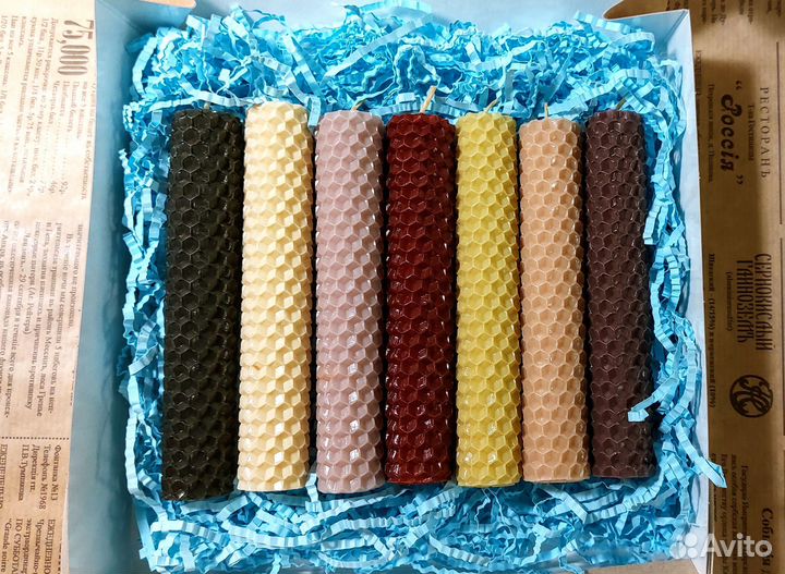 Свечи интерьерные из вощины, набор