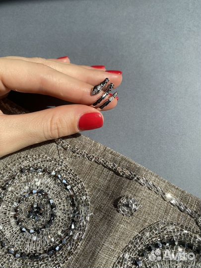 Кольцо в стиле bulgari serpenti змейка