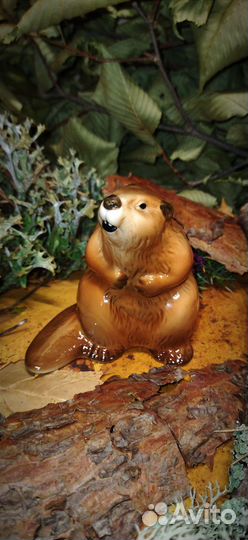 Бобр, бобёр статуэтка фарфоровая