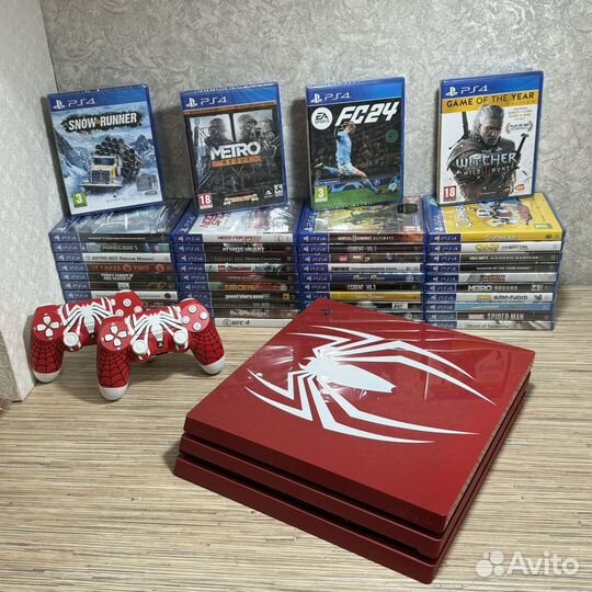 PS4 Pro Limited Edition Человек Паук+55Игр+2Джоя