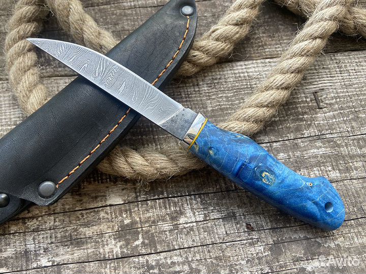 Мини нож Дамасская сталь