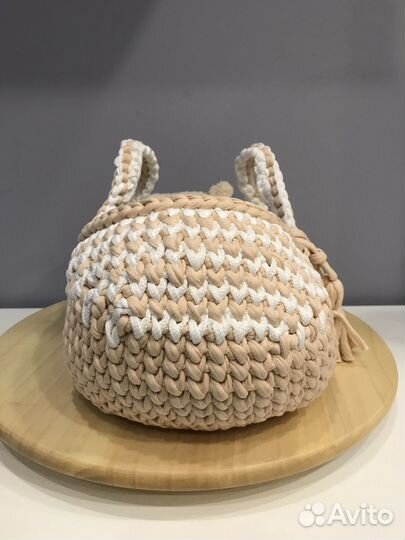 Вязанная люлька для куклы или мягкой игрушки