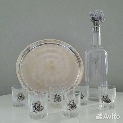 Набор Chinelli Italy Спаниэль Штоф, стопки, поднос