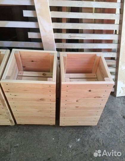 Кашпо для цветов, ящики цветов, горшки из дерева