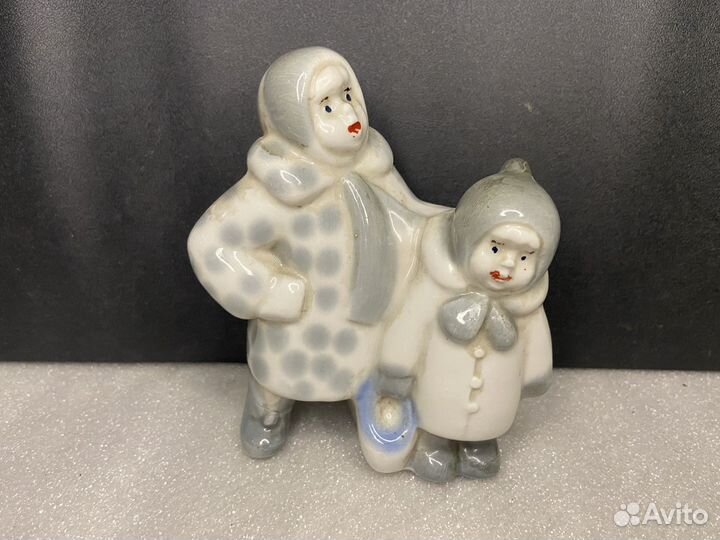 Статуэтка Дети Зимний дворик Полонное зхк СССР