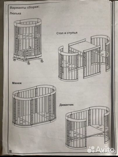 Детская кроватка трансформер 5 в 1